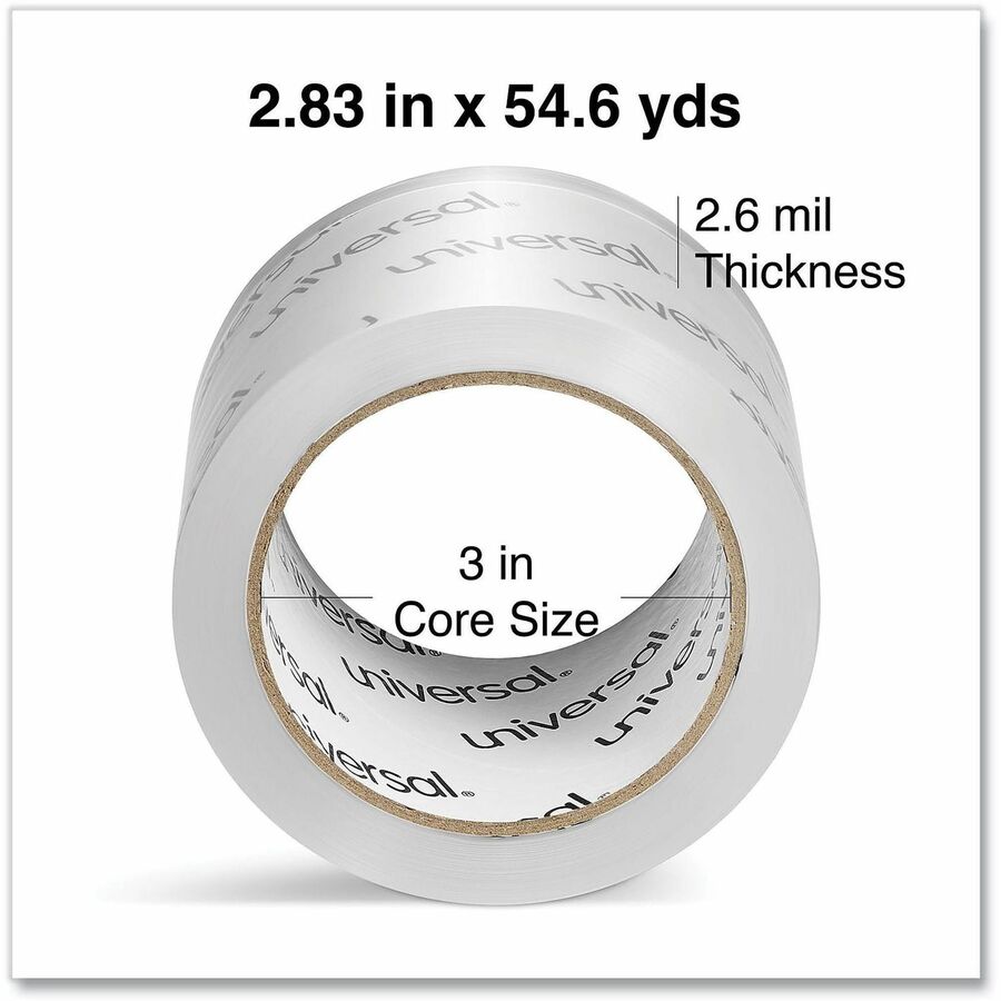 Extra-Wide Moving and Storage Packing Tape, 3" Core, 2.83" x 54.7 yd, Clear, 6/Pack