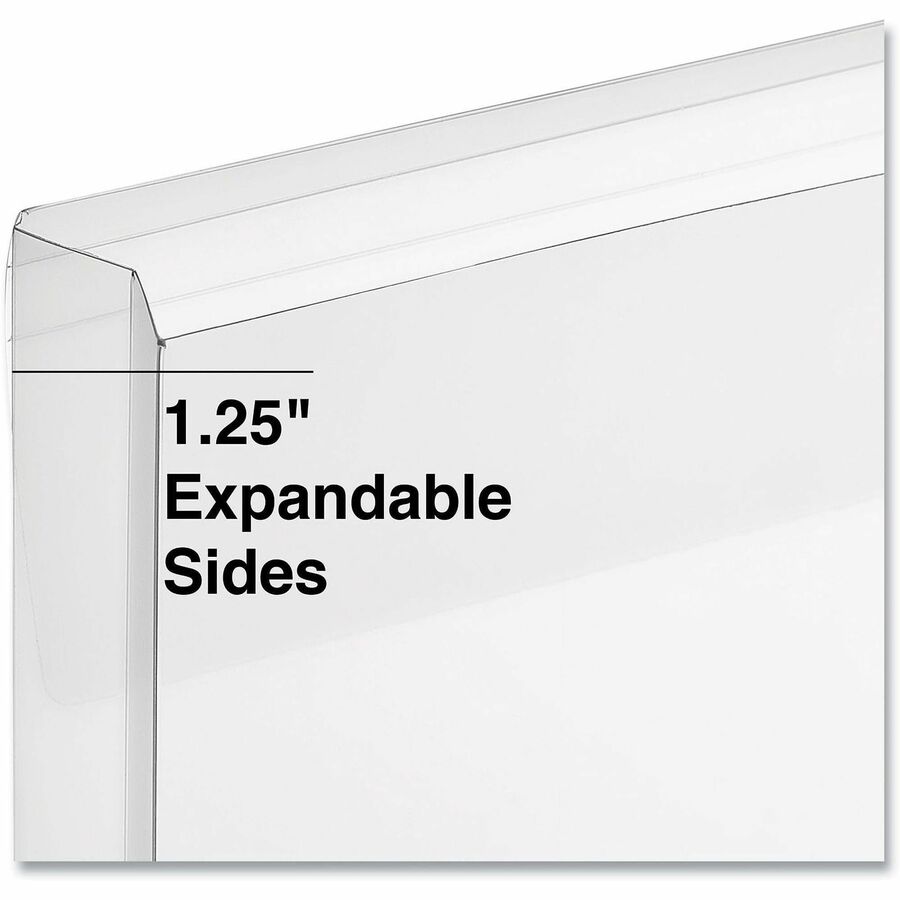 Top Opening Poly Envelopes, 1.25" Expansion, Letter Size, Clear, 10/Pack