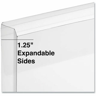 Top Opening Poly Envelopes, 1.25" Expansion, Letter Size, Clear, 10/Pack