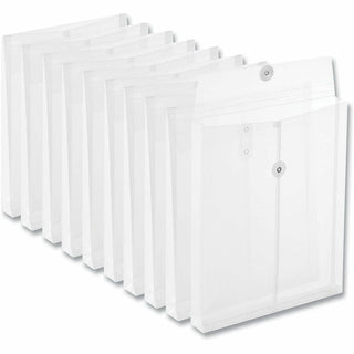 Top Opening Poly Envelopes, 1.25" Expansion, Letter Size, Clear, 10/Pack