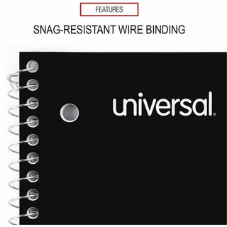 Wirebound Notebook, 1-Subject, Medium/College Rule, Black Cover, (70) 10.5 x 8 Sheets