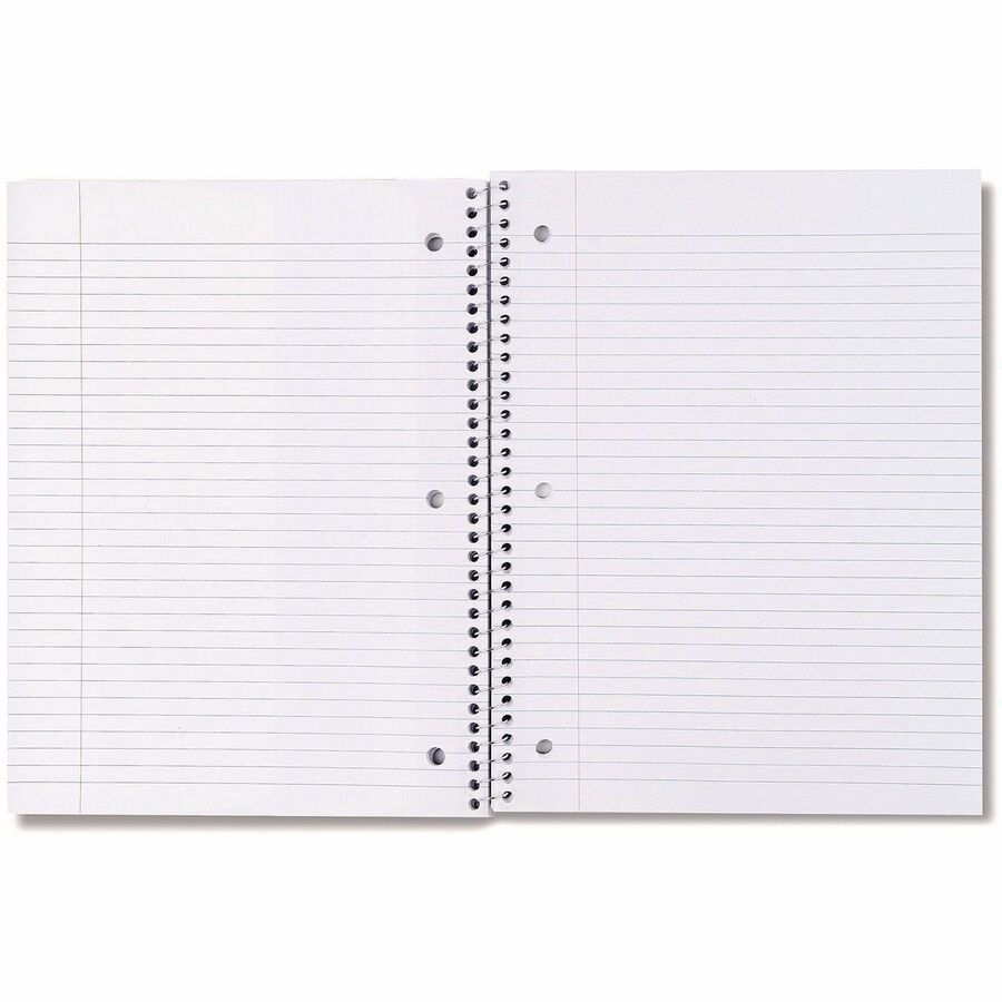 Wirebound Notebook, 1-Subject, Medium/College Rule, Black Cover, (70) 10.5 x 8 Sheets