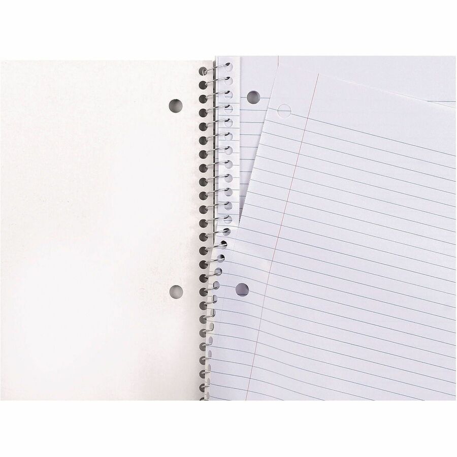 Wirebound Notebook, 1-Subject, Medium/College Rule, Black Cover, (70) 10.5 x 8 Sheets