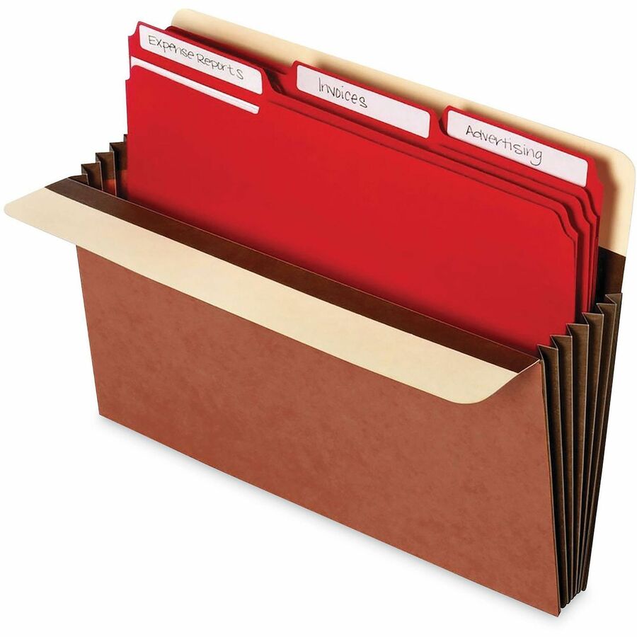 Redrope Expanding File Pockets, 7" Expansion, Letter Size, Brown, 5/Box