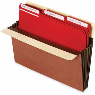 Redrope Expanding File Pockets, 7" Expansion, Letter Size, Brown, 5/Box