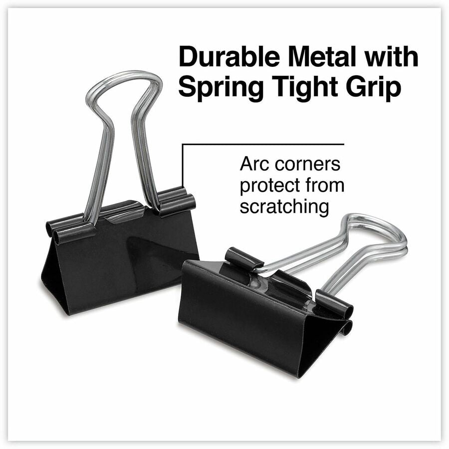 Binder Clip Zip-Seal Bag Value Pack, Medium, Black/Silver, 36/Pack