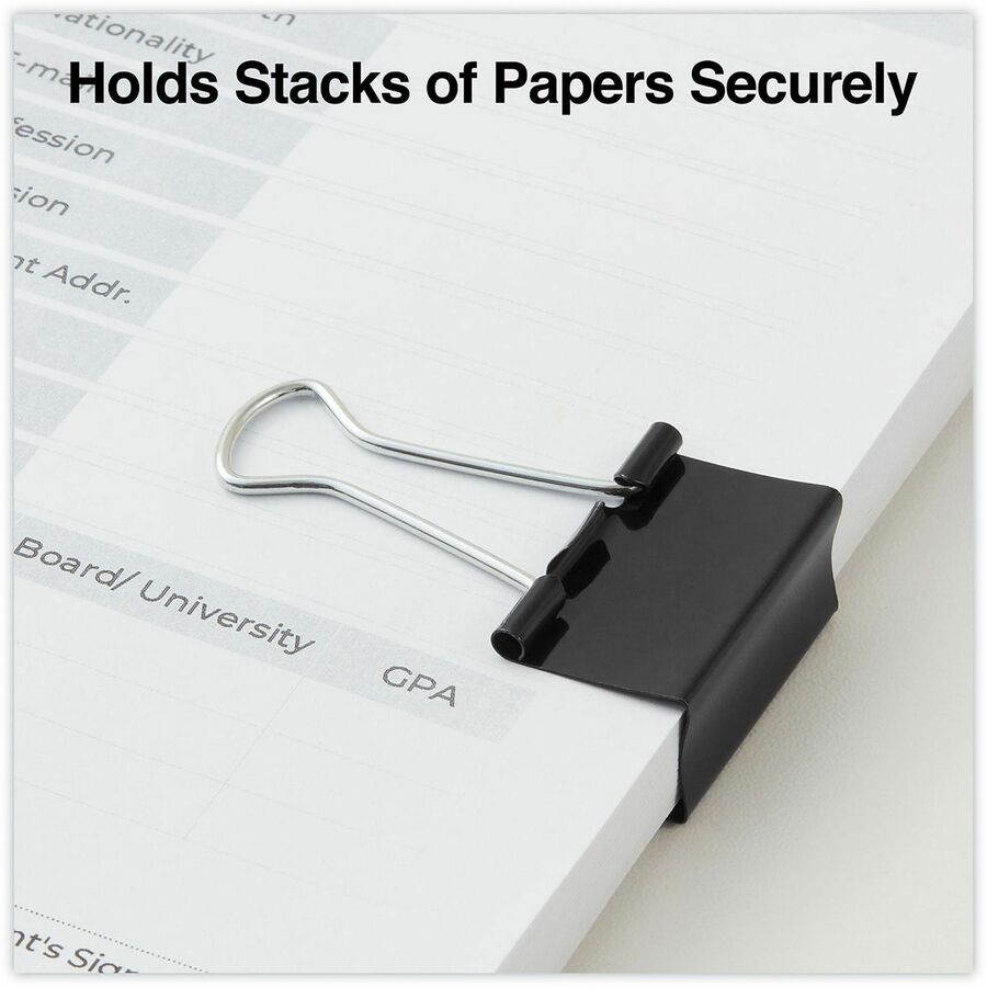Binder Clip Zip-Seal Bag Value Pack, Medium, Black/Silver, 36/Pack