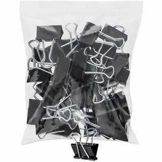 Binder Clip Zip-Seal Bag Value Pack, Medium, Black/Silver, 36/Pack