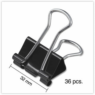 Binder Clip Zip-Seal Bag Value Pack, Medium, Black/Silver, 36/Pack