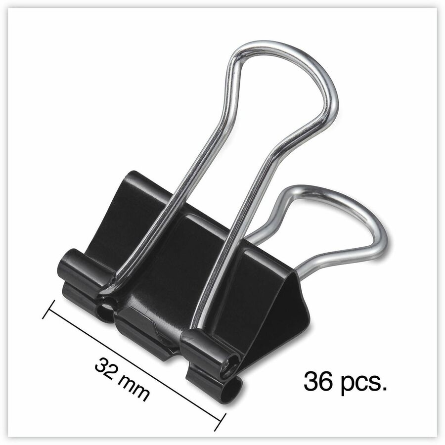 Binder Clip Zip-Seal Bag Value Pack, Medium, Black/Silver, 36/Pack
