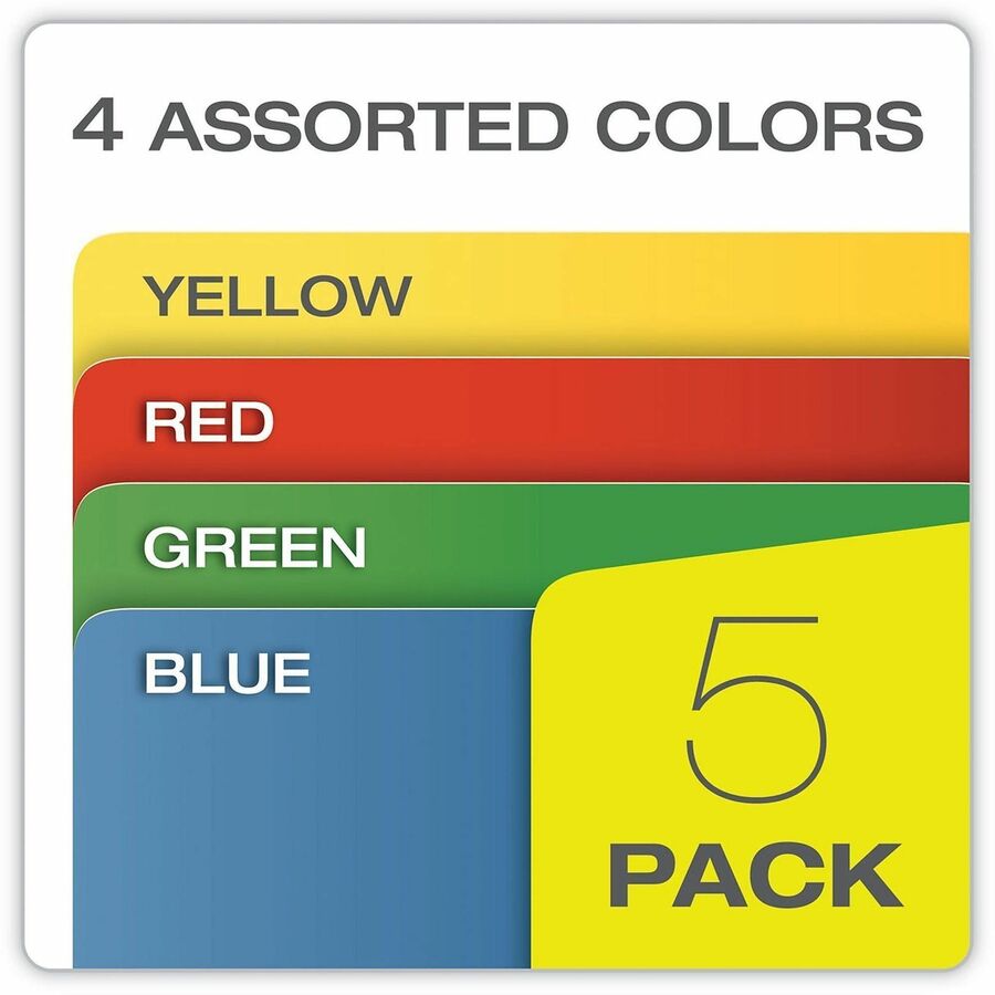 Redrope Expanding File Pockets, 3.5" Expansion, Letter Size, Assorted Colors, 5/Box