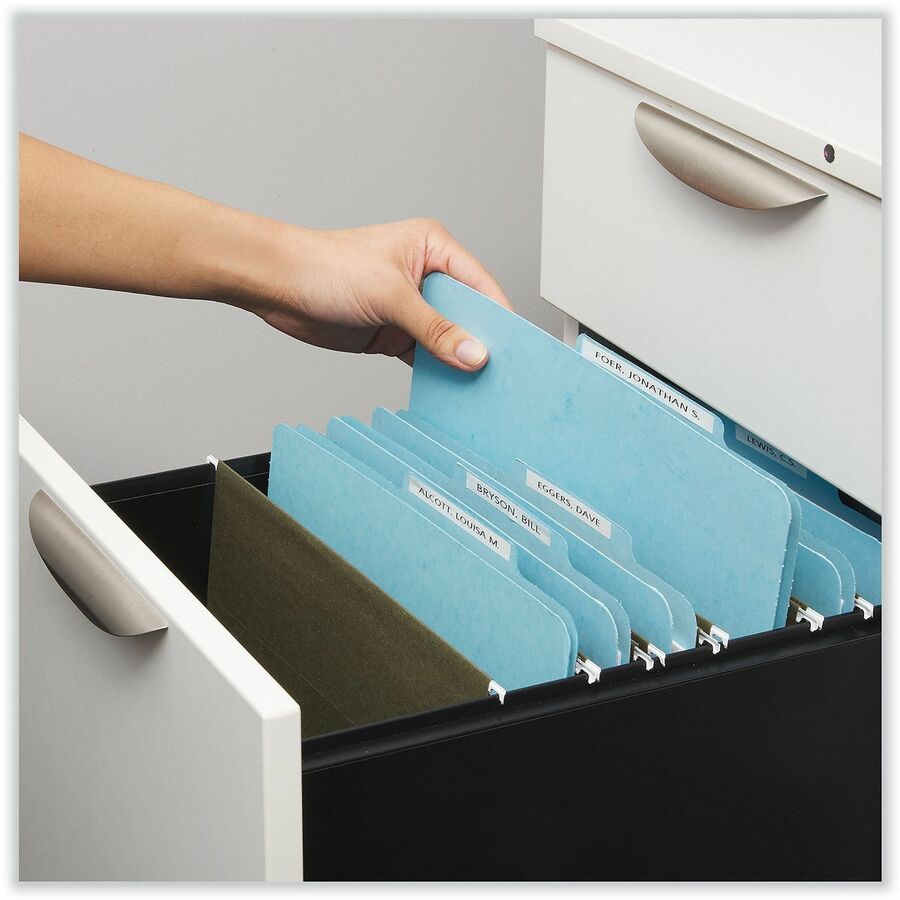 Six-Section Classification Folders, Heavy-Duty Pressboard Cover, 2 Dividers, 6 Fasteners, Letter Size, Light Blue, 20/Box