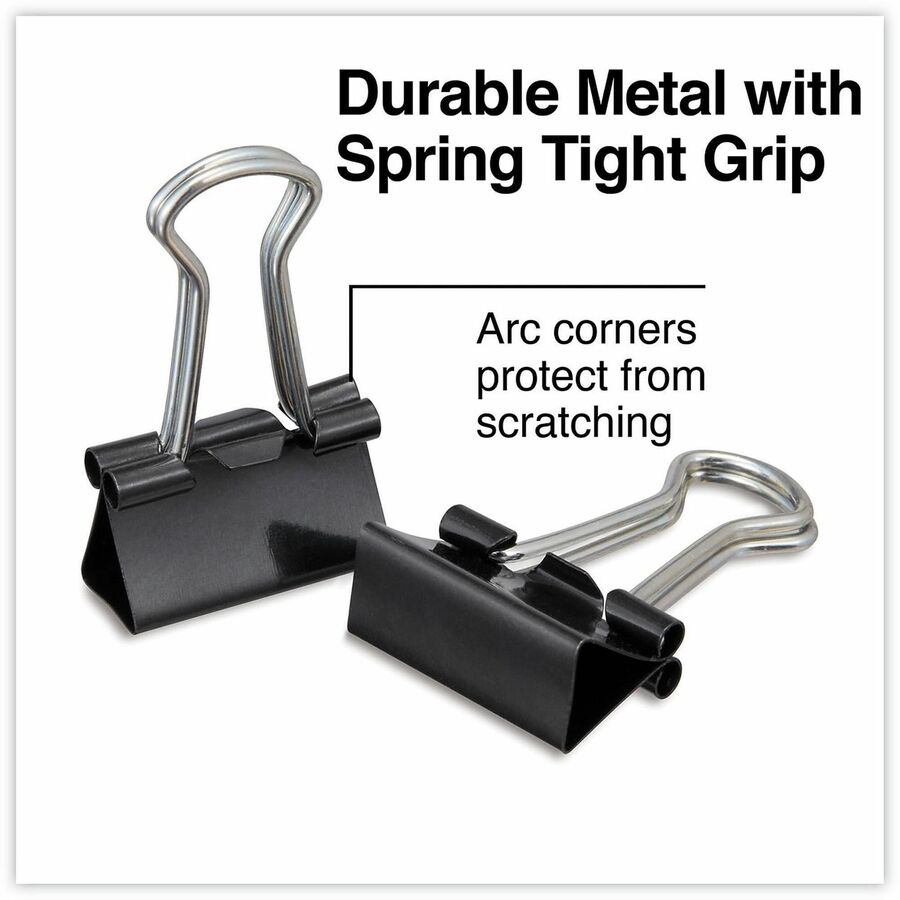 Binder Clip Value Pack, Mini, Black/Silver, 36/Box