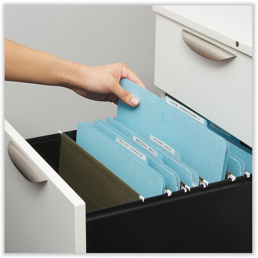 Six-Section Pressboard Classification Folders, 2.5" Expansion, 2 Dividers, 6 Fasteners, Letter Size, Light Blue, 20/Box