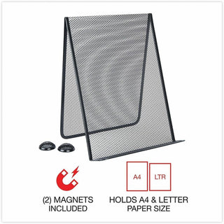 Metal Mesh Document Holder Free Standing, 35 Sheet Capacity, Metal, Black