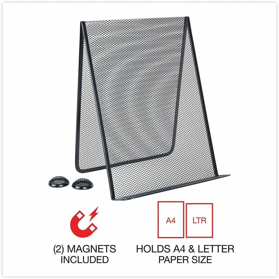 Metal Mesh Document Holder Free Standing, 35 Sheet Capacity, Metal, Black