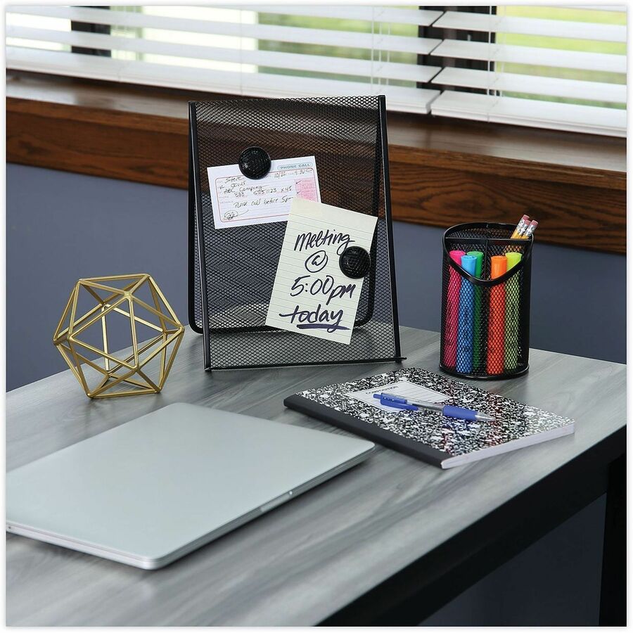 Metal Mesh Document Holder Free Standing, 35 Sheet Capacity, Metal, Black