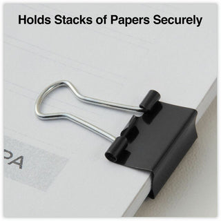 Binder Clip Zip-Seal Bag Value Pack, Mini, Black/Silver, 144/Pack