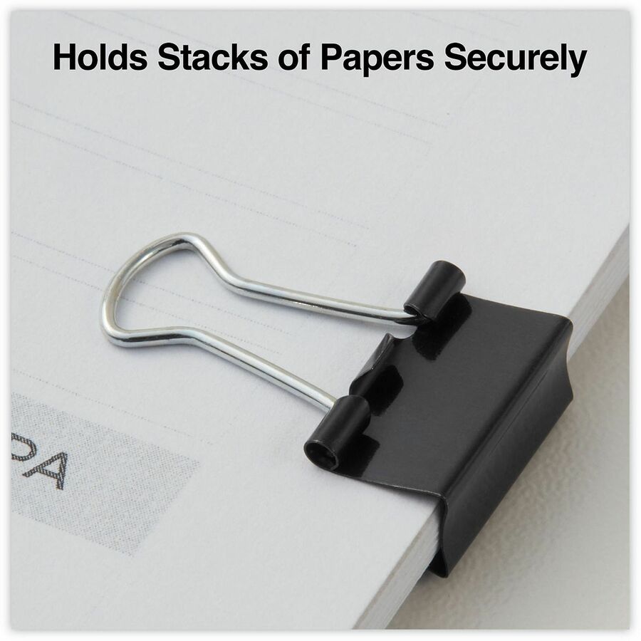 Binder Clip Zip-Seal Bag Value Pack, Mini, Black/Silver, 144/Pack