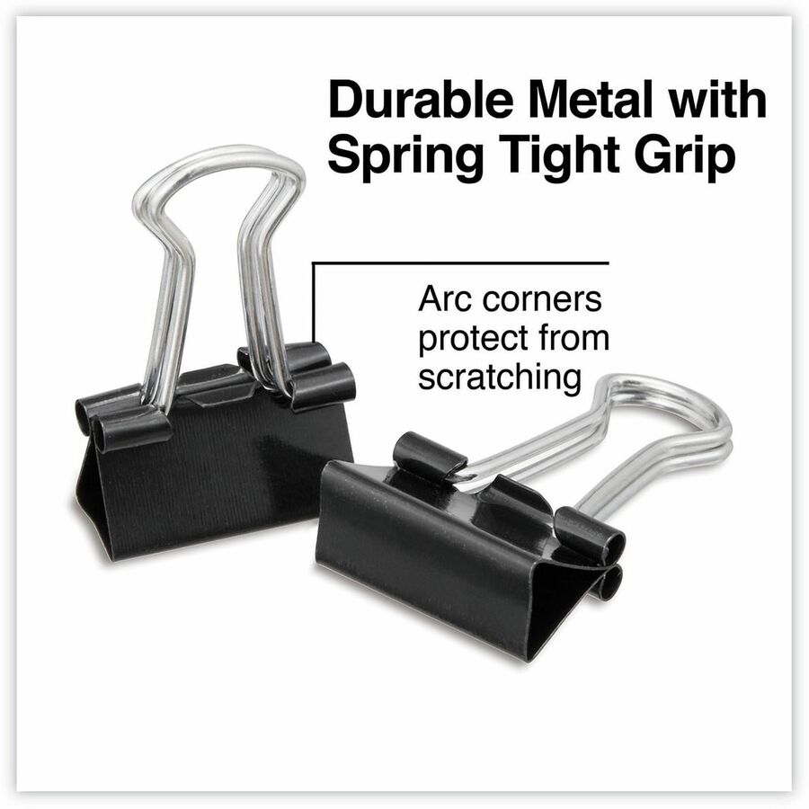 Binder Clip Zip-Seal Bag Value Pack, Mini, Black/Silver, 144/Pack