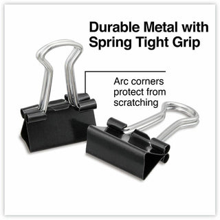 Binder Clip Zip-Seal Bag Value Pack, Mini, Black/Silver, 144/Pack