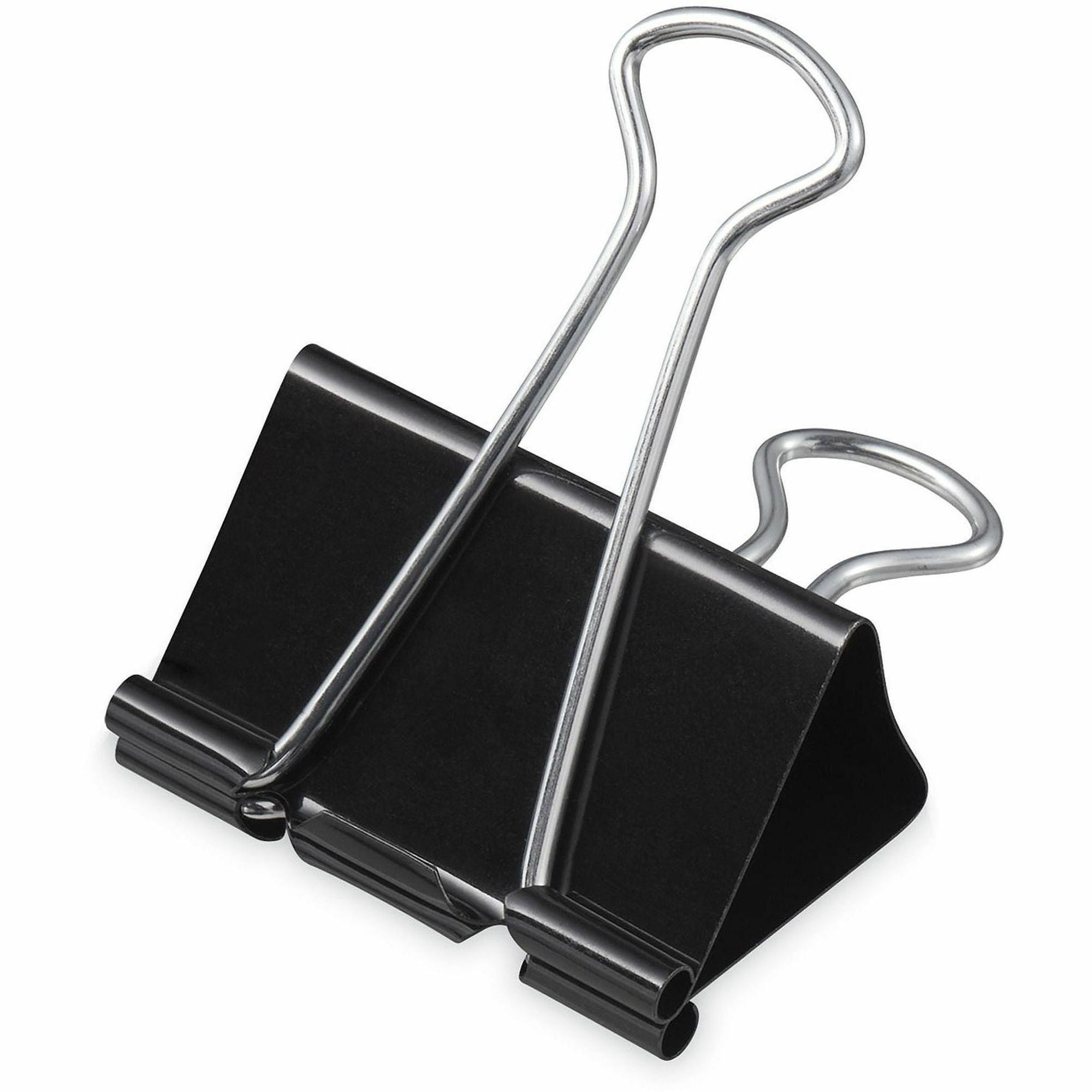 Binder Clip Zip-Seal Bag Value Pack, Mini, Black/Silver, 144/Pack