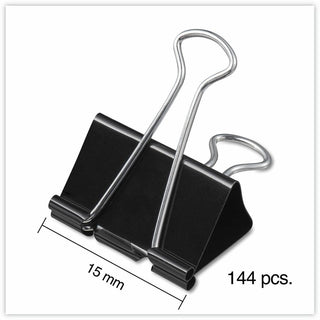 Binder Clip Zip-Seal Bag Value Pack, Mini, Black/Silver, 144/Pack