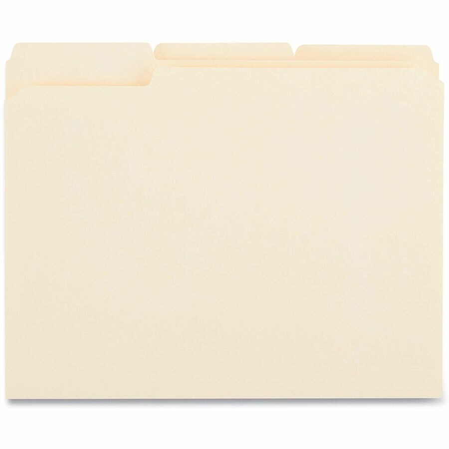 Top Tab File Folders, 1/3-Cut Tabs: Assorted, Letter Size, 0.75" Expansion, Manila, 50/Box