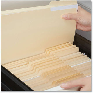 Top Tab File Folders, 1/3-Cut Tabs: Assorted, Letter Size, 0.75" Expansion, Manila, 50/Box