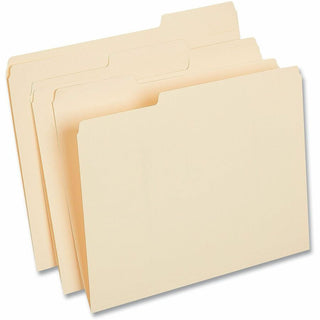 Top Tab File Folders, 1/3-Cut Tabs: Assorted, Letter Size, 0.75" Expansion, Manila, 50/Box