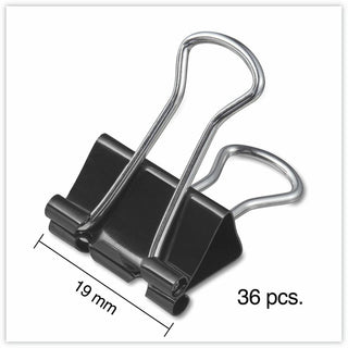 Binder Clips Value Pack, Small, Black/Silver, 36/Box