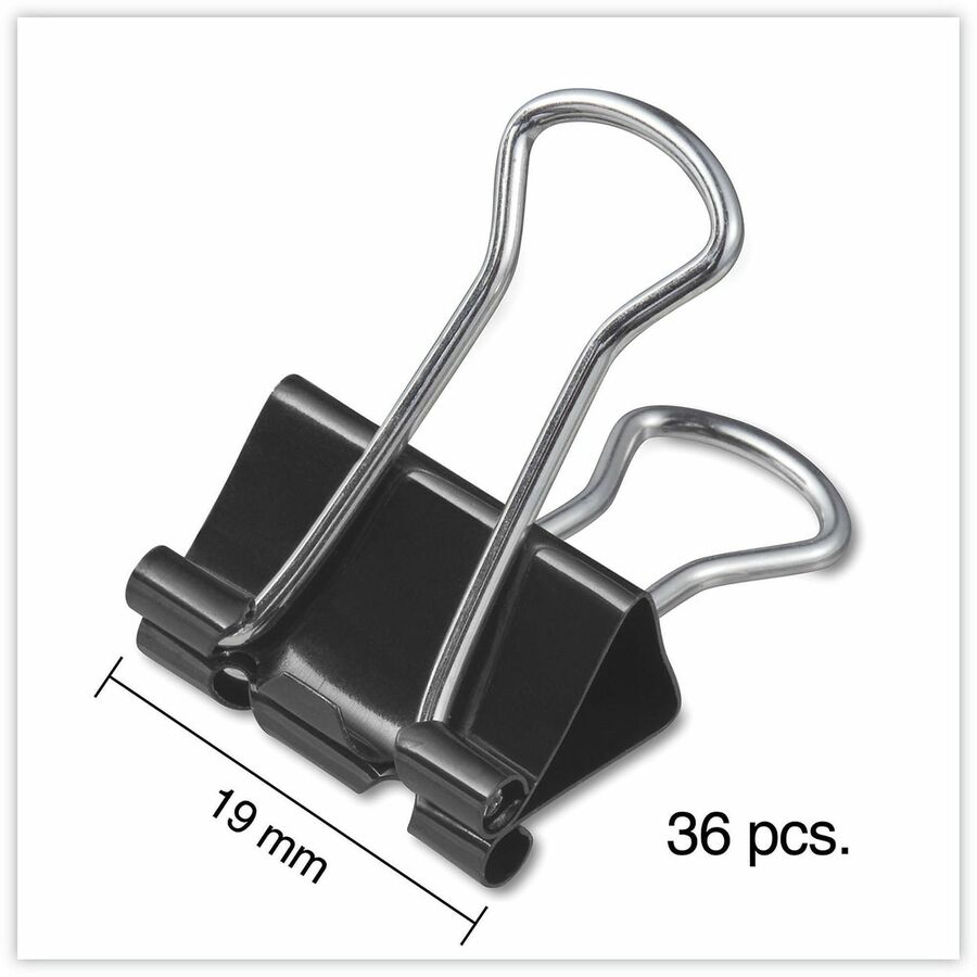 Binder Clips Value Pack, Small, Black/Silver, 36/Box