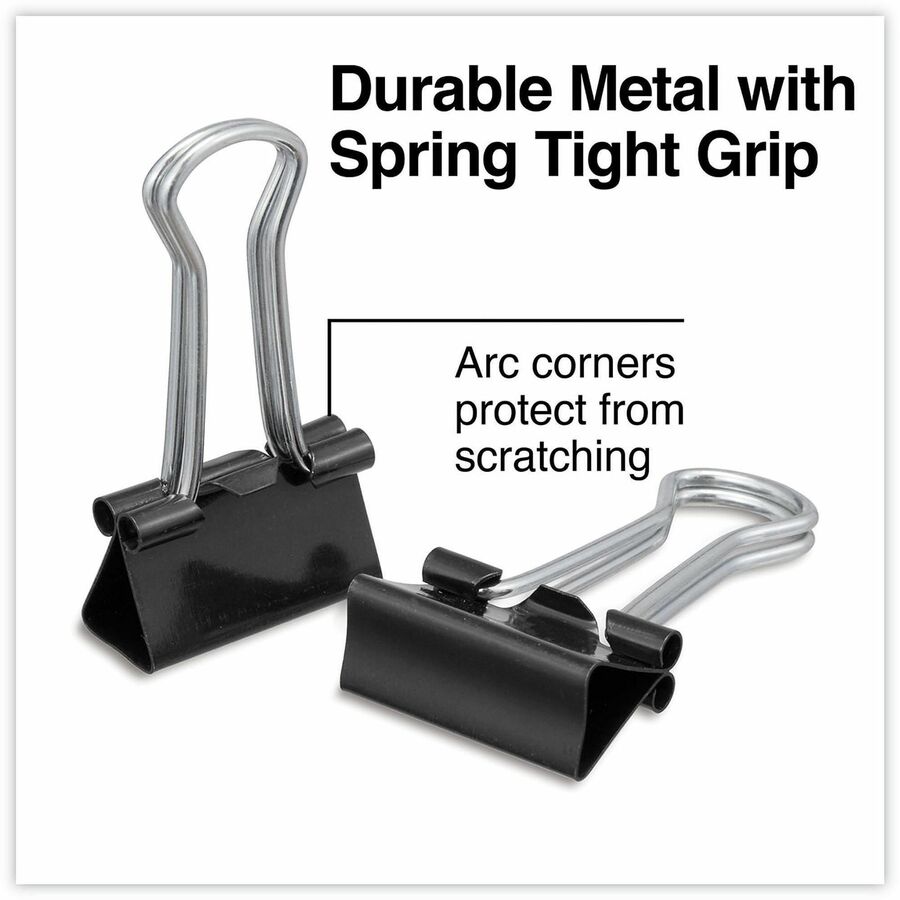 Binder Clips Value Pack, Small, Black/Silver, 36/Box