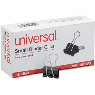 Binder Clips Value Pack, Small, Black/Silver, 36/Box
