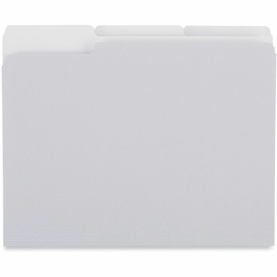 Top Tab File Folders, 1/3-Cut Tabs: Assorted, Letter Size, 0.75" Expansion, Gray, 100/Box