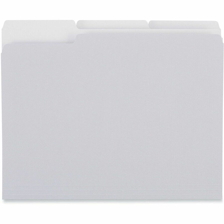 Top Tab File Folders, 1/3-Cut Tabs: Assorted, Letter Size, 0.75" Expansion, Gray, 100/Box