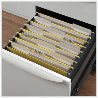 Top Tab File Folders, 1/3-Cut Tabs: Assorted, Letter Size, 0.75" Expansion, Gray, 100/Box