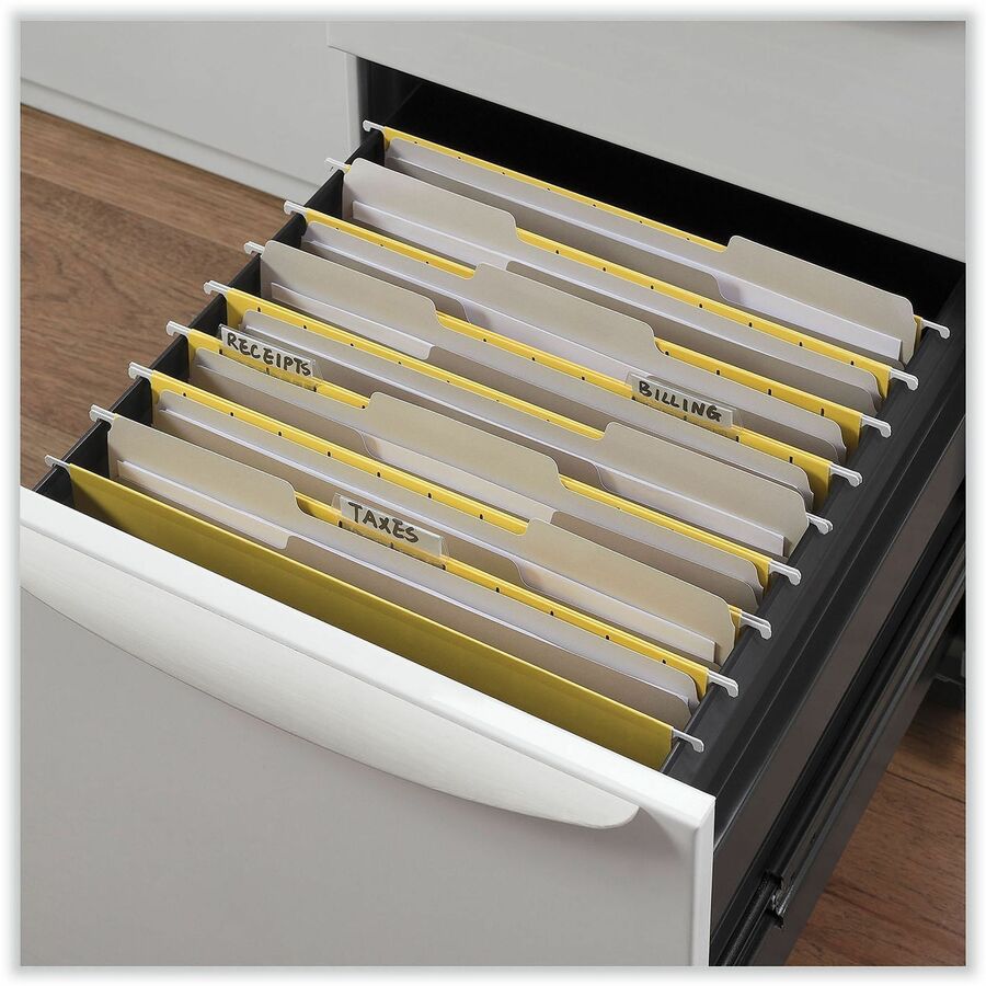 Top Tab File Folders, 1/3-Cut Tabs: Assorted, Letter Size, 0.75" Expansion, Gray, 100/Box