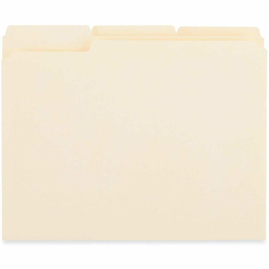 Reinforced Top Tab File Folders, 1/3-Cut Tabs: Assorted, Letter Size, 0.75" Expansion, Manila, 250/Carton