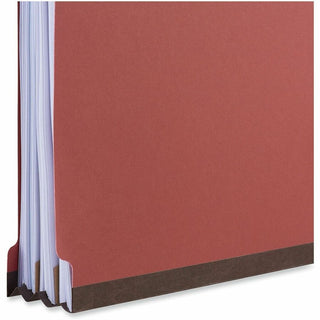 Six-Section Classification Folders, Heavy-Duty Pressboard Cover, 2 Dividers, 6 Fasteners, Legal Size, Brick Red, 20/Box