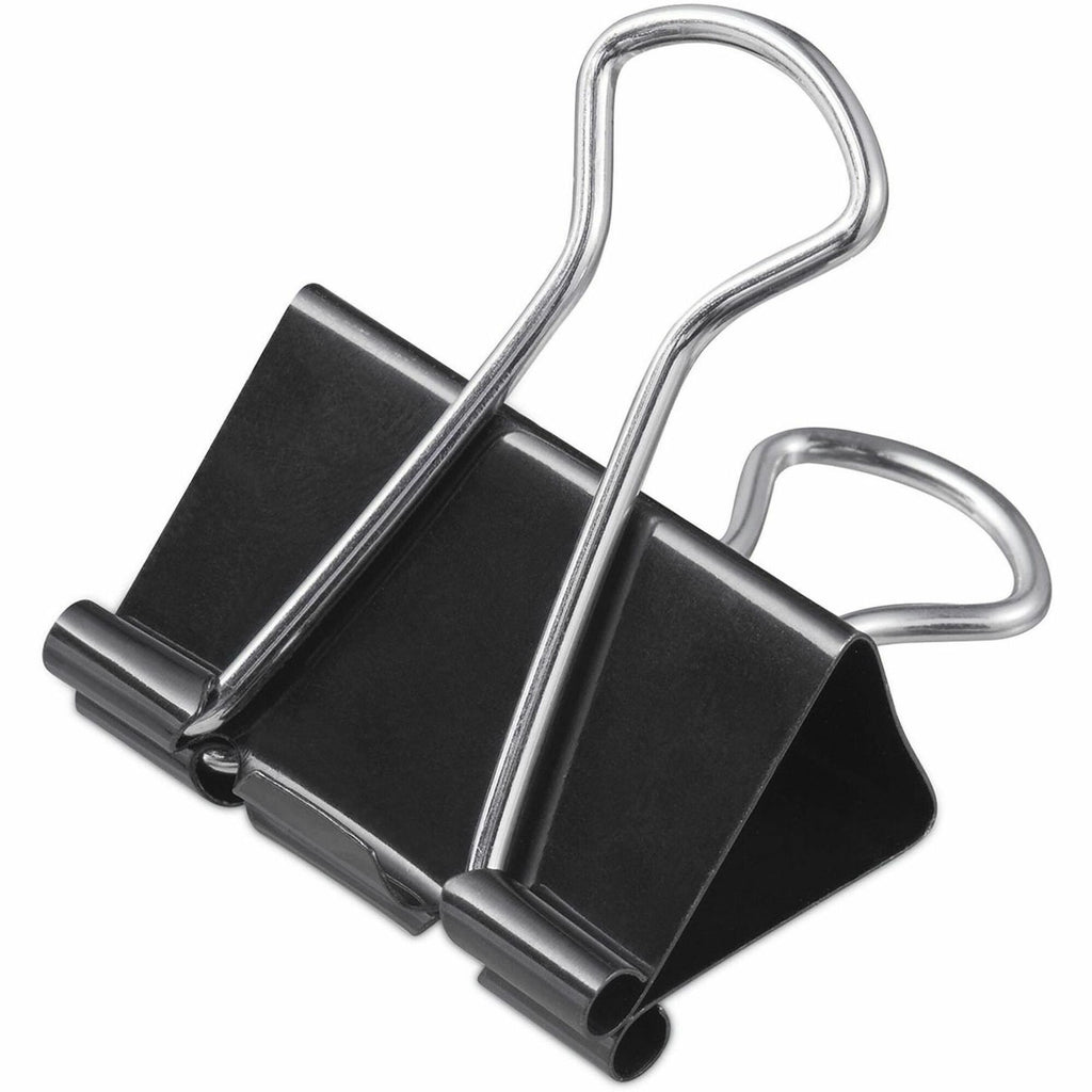Binder Clips with Storage Tub, Mini, Black/Silver, 60/Pack