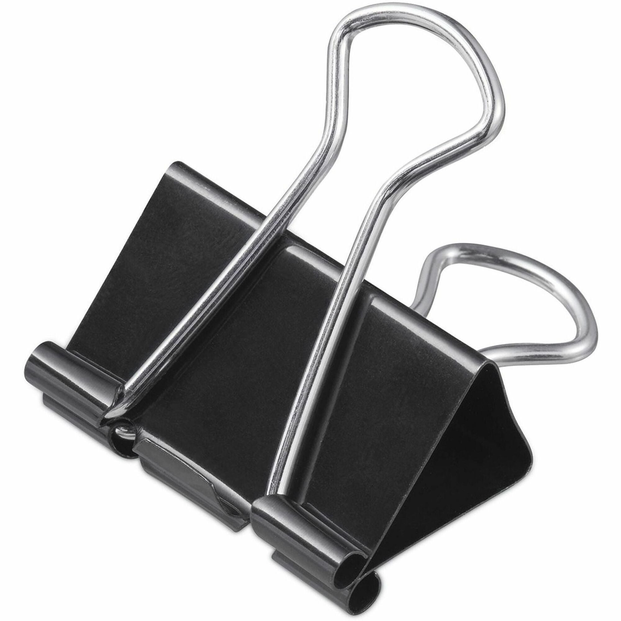 Binder Clips with Storage Tub, Mini, Black/Silver, 60/Pack