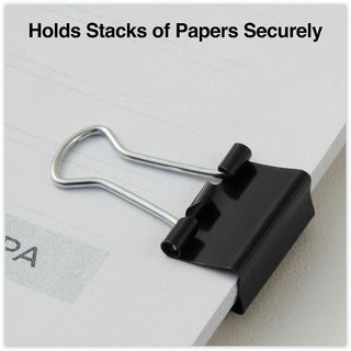 Binder Clips with Storage Tub, Mini, Black/Silver, 60/Pack