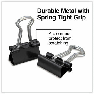Binder Clips with Storage Tub, Mini, Black/Silver, 60/Pack