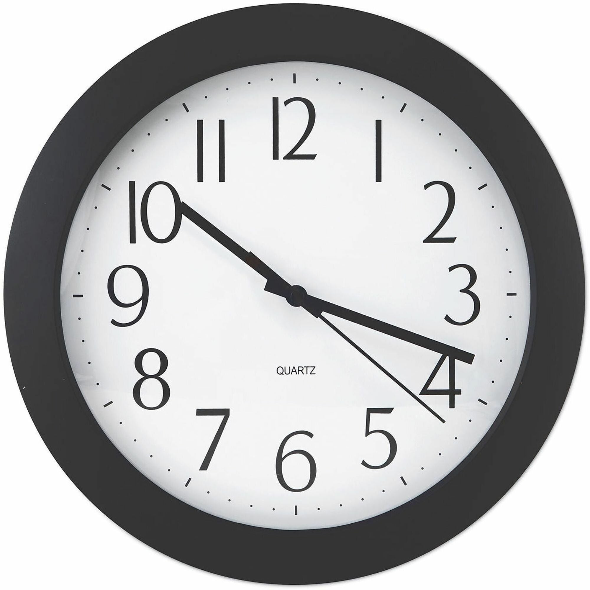 Whisper Quiet Clock, 12" Overall Diameter, Black Case, 1 AA (sold separately)