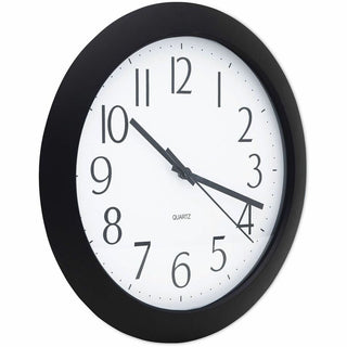 Whisper Quiet Clock, 12" Overall Diameter, Black Case, 1 AA (sold separately)