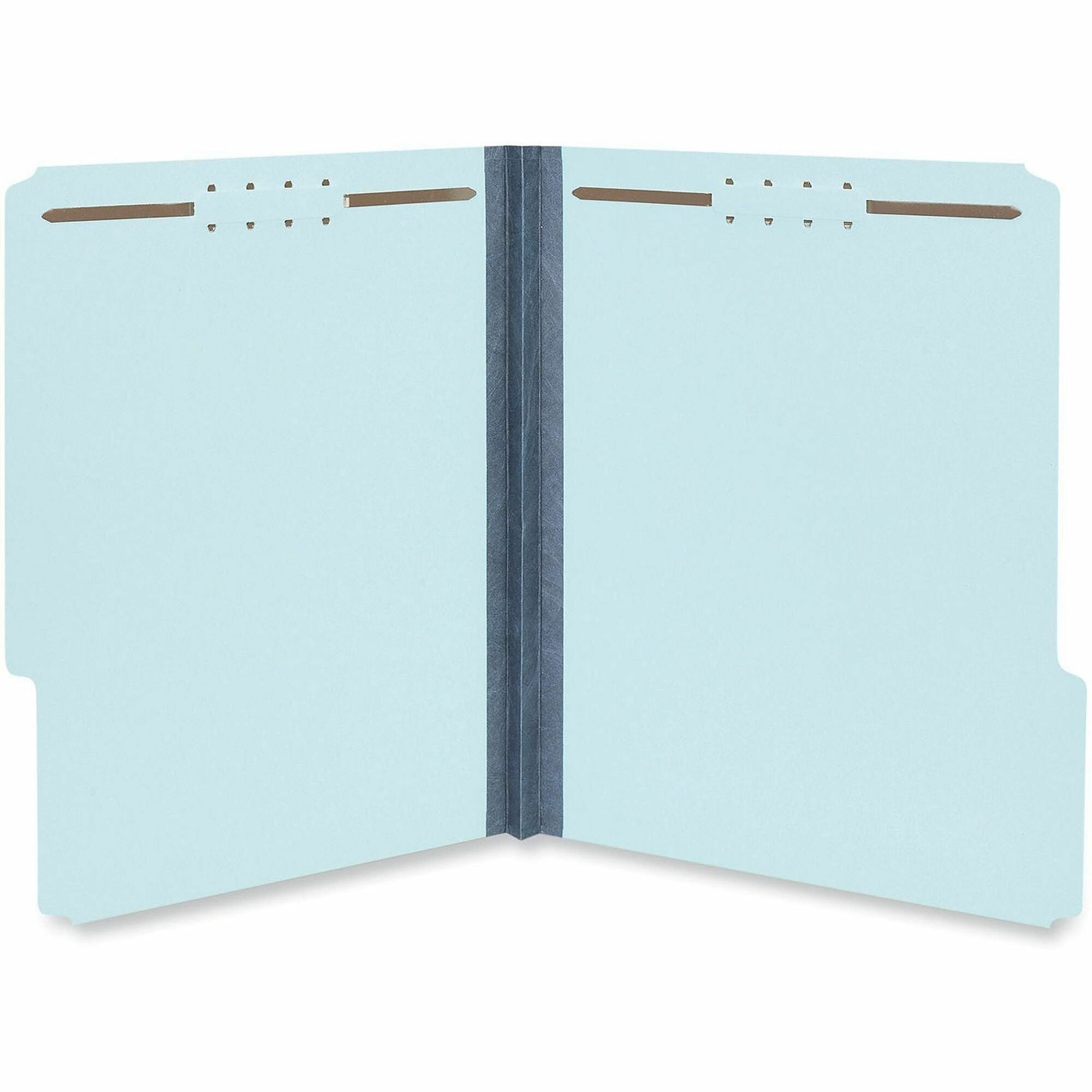 Top Tab Classification Folders, 1" Expansion, 2 Fasteners, Letter Size, Light Blue Exterior, 25/Box