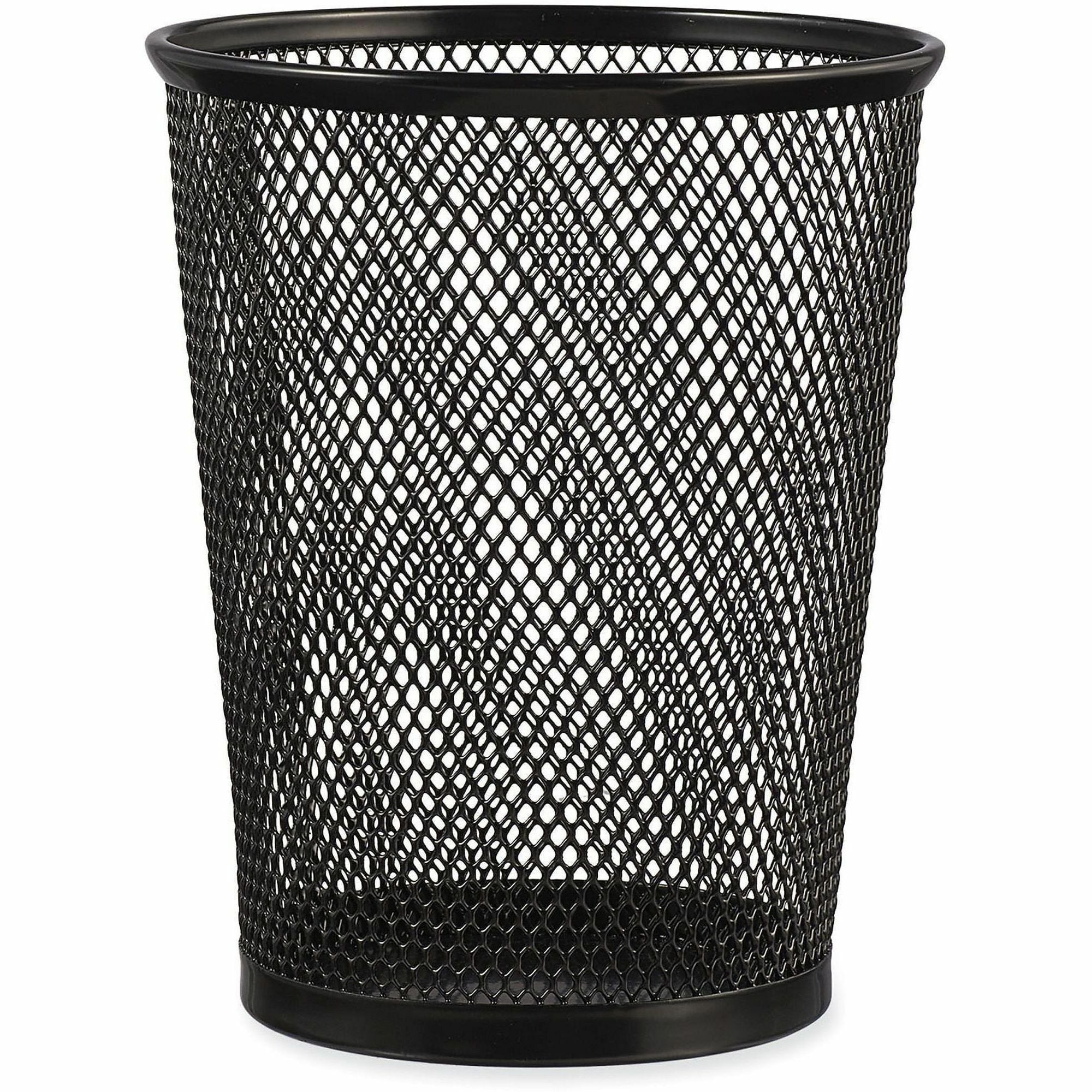 Jumbo Steel Mesh Pencil Cup, 4.38" Diameter x 5.38"h, Black