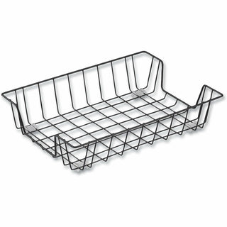 Wire Metal Letter Tray, 1 Section, Letter Size Files, 10" x 14.13" x 3", Black