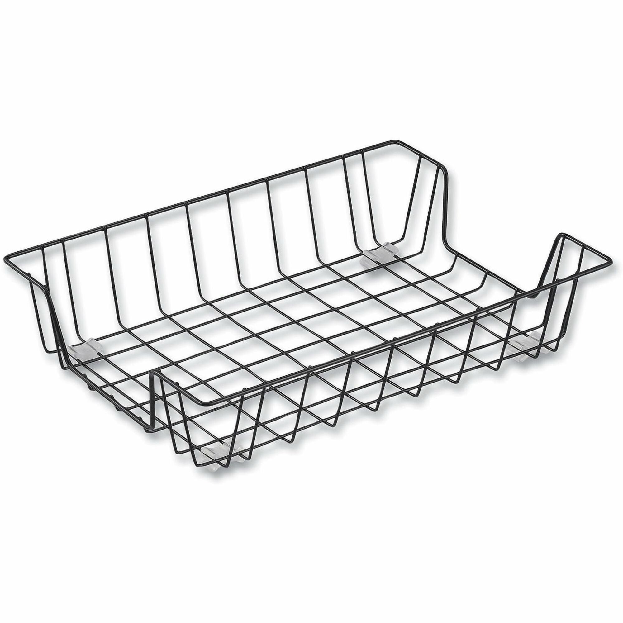 Wire Metal Letter Tray, 1 Section, Letter Size Files, 10" x 14.13" x 3", Black